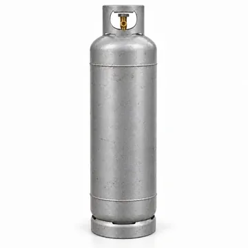 Cilindro de gás P45 de 45 kg em fundo branco